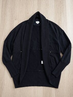 Wilfred Diderot Cocoon Cardigan Black Open Front Sweater Relaxed Fit Size S